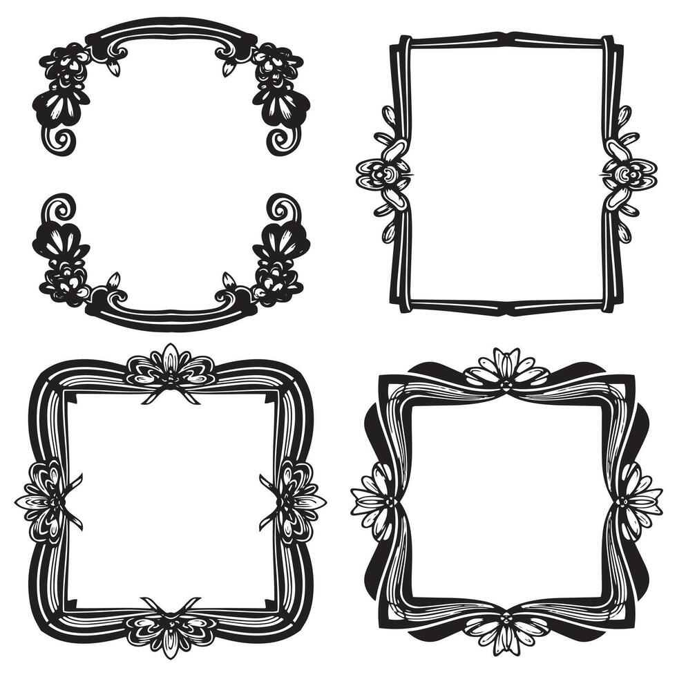 Intricate Floral Borders Stunning Decorative Motifs vector