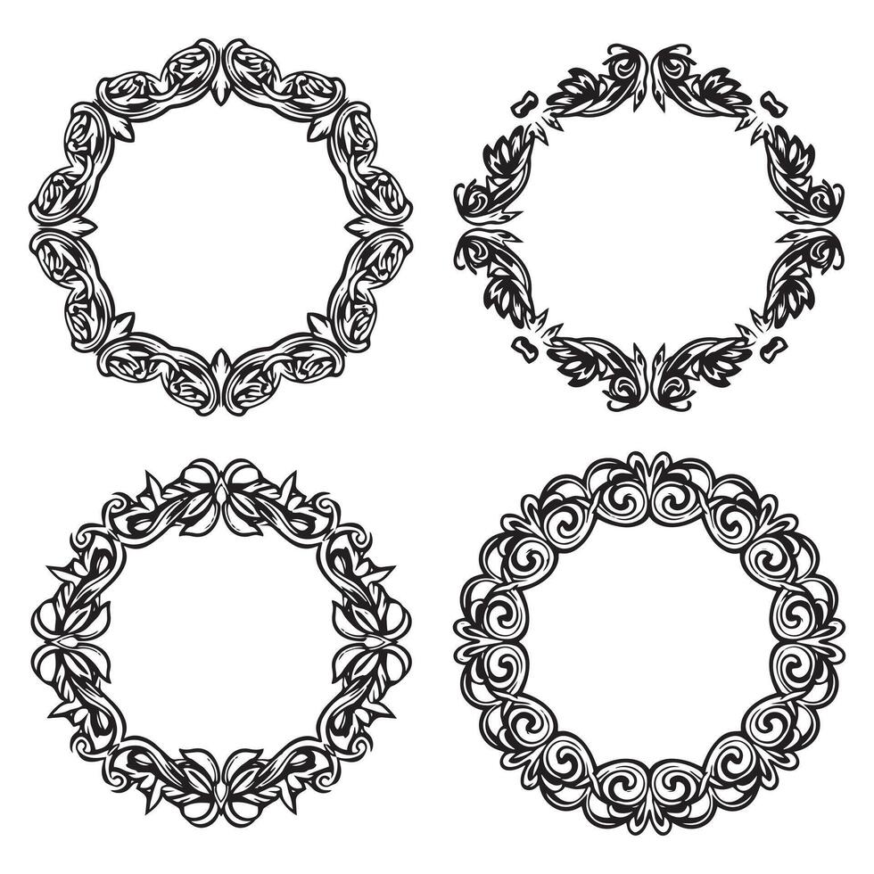 Sophisticated Floral Frames Premium Decorative Textures Set vector