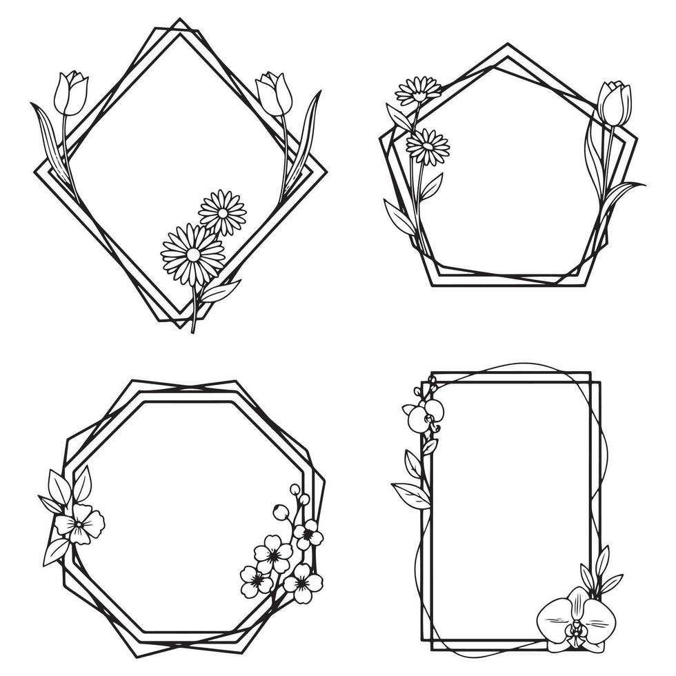 Victorian Floral Borders Grand Decorative Frames Collection vector