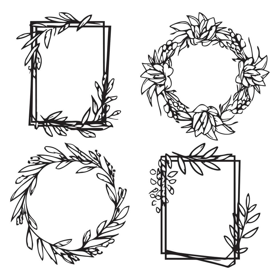 Delicate Vintage Floral Frames Decorative Borders vector