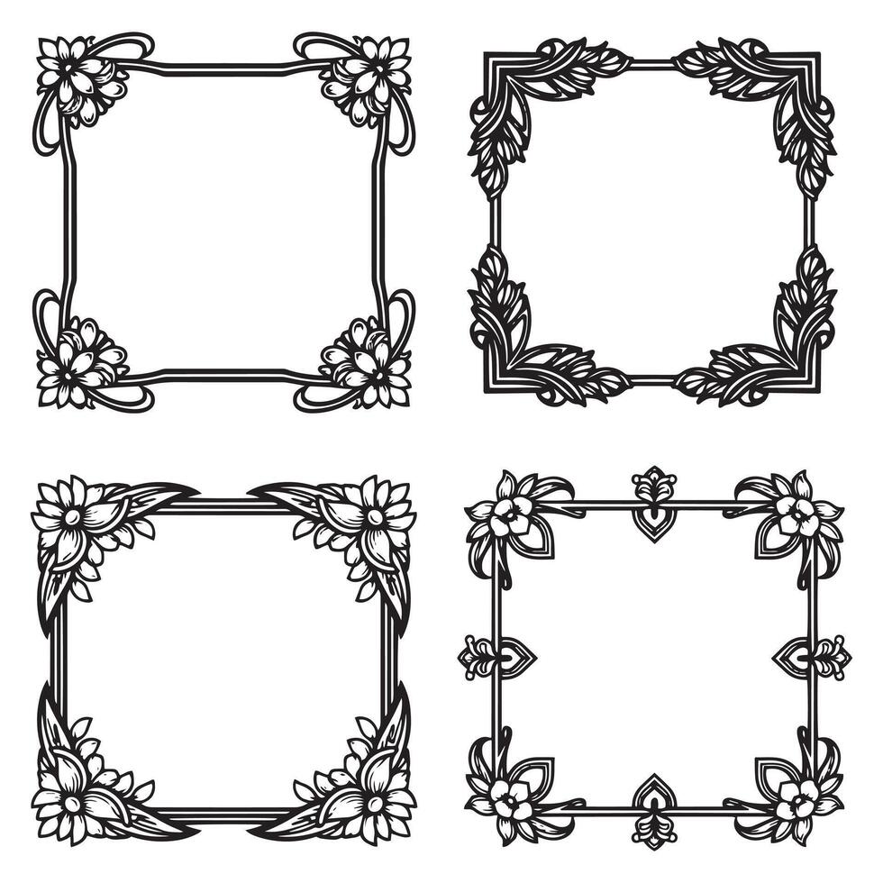 Subtle Floral Frames Understated Decorative Accents vector