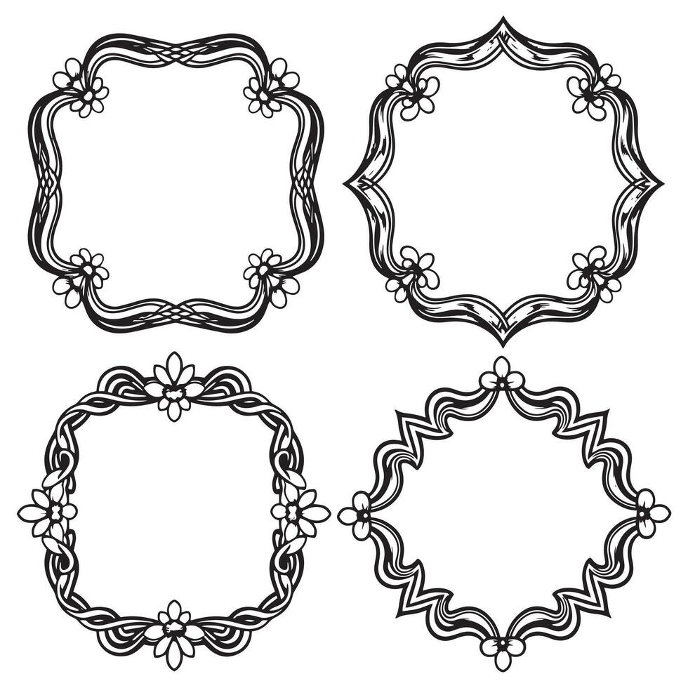 Graceful Floral Frames Elegant Decorative Patterns vector