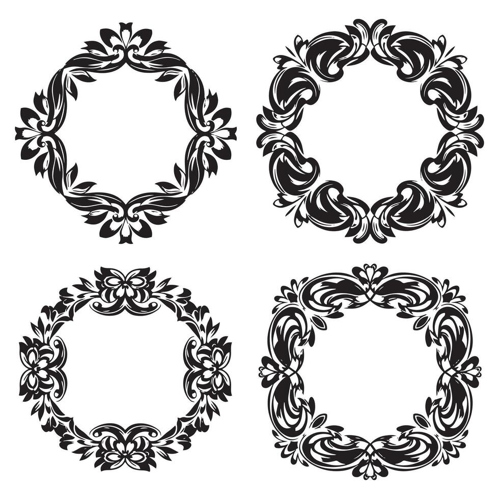 Botanical Floral Borders Natural Decorative Frames vector