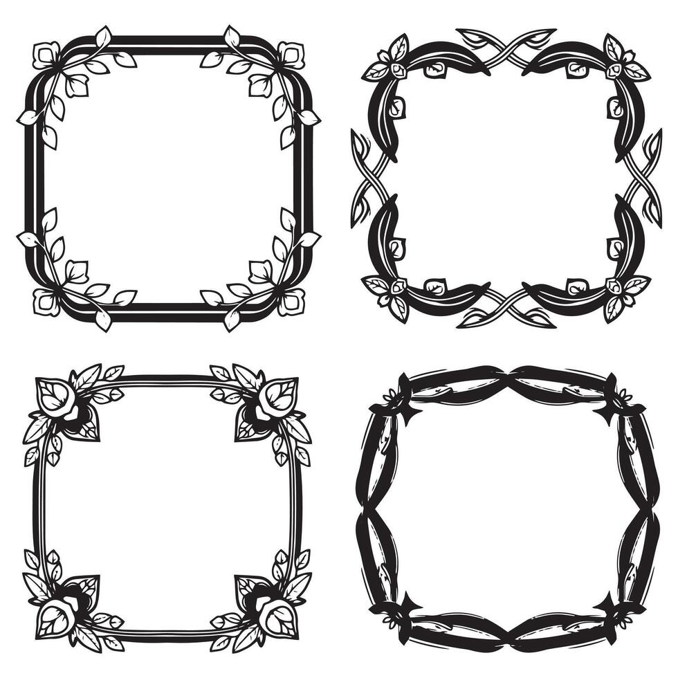 Opulent Royal Floral Borders Decorative Frames vector