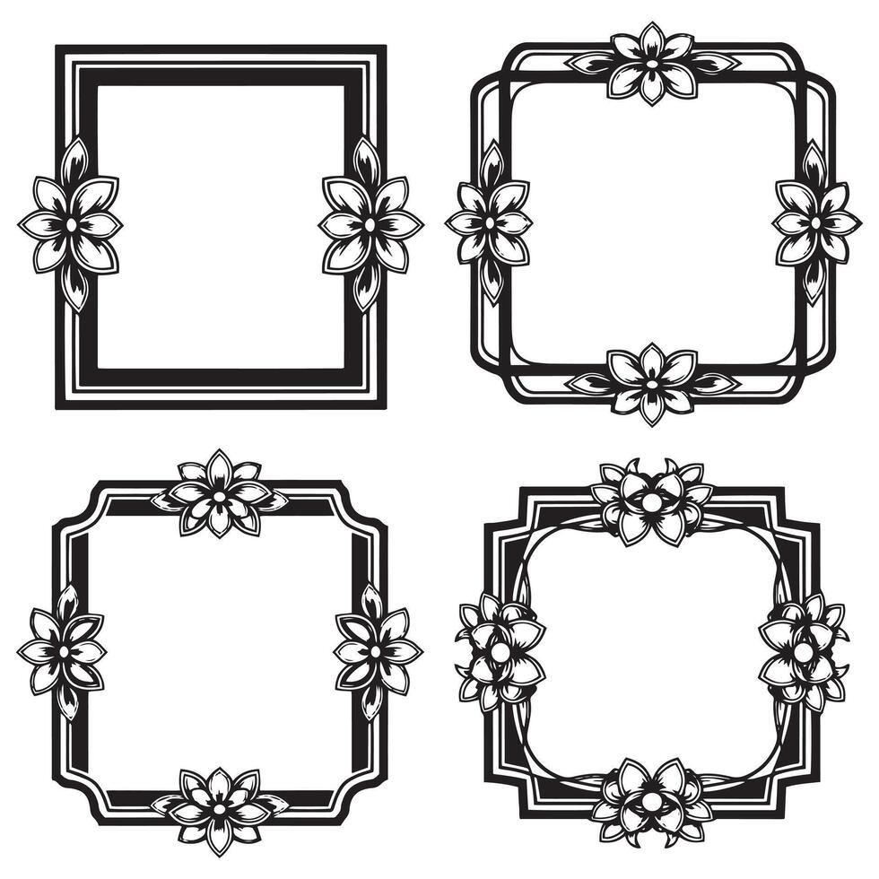 Artistic Element Floral Borders Decorative Frame Graphic vector