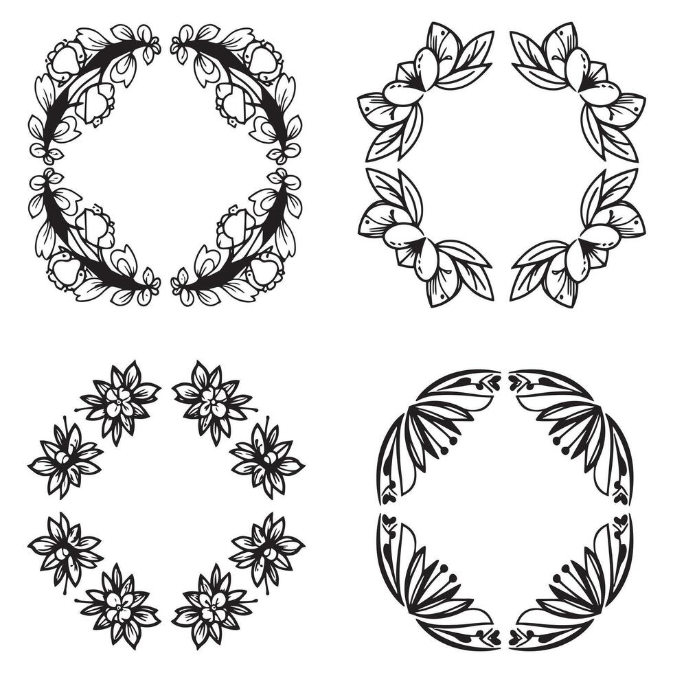 Victorian Floral Borders Regal Decorative Frames vector