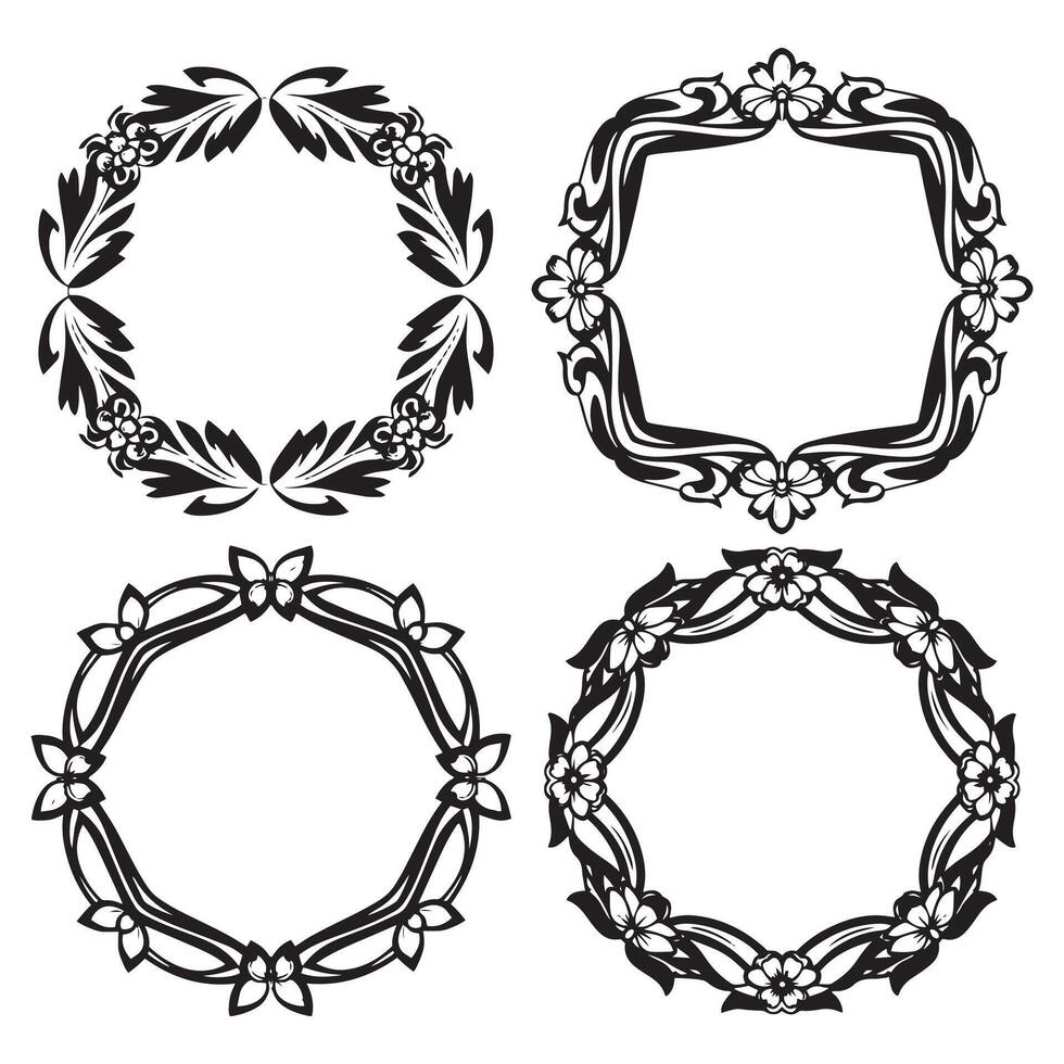 Dreamy Floral Frames Ethereal Decorative Artwork Collection vector