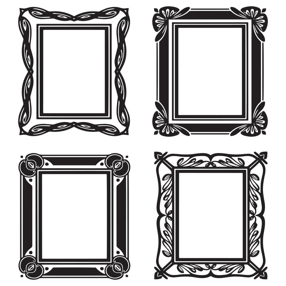 Captivating Floral Borders Alluring Decorative Frames Set vector