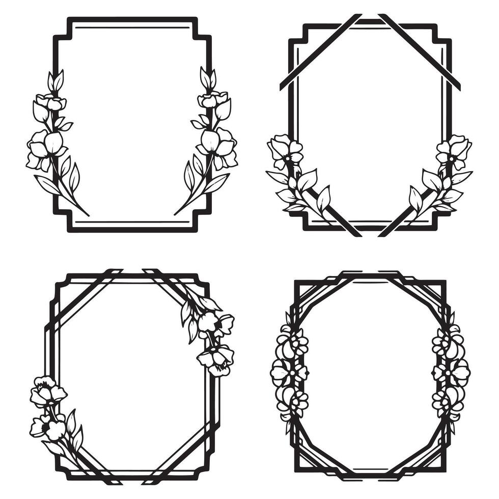Vibrant Floral Frames Bright Decorative Borders vector