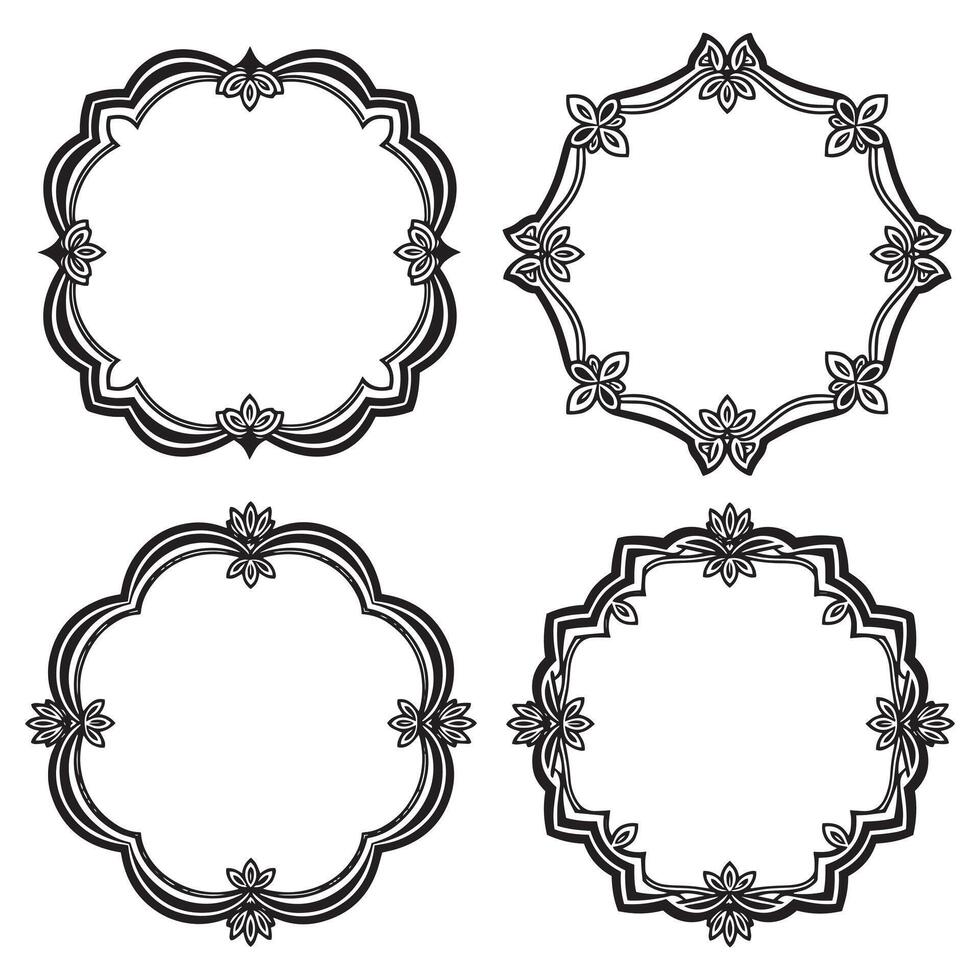 Delicate Floral Frames Fanciful Decorative Borders vector