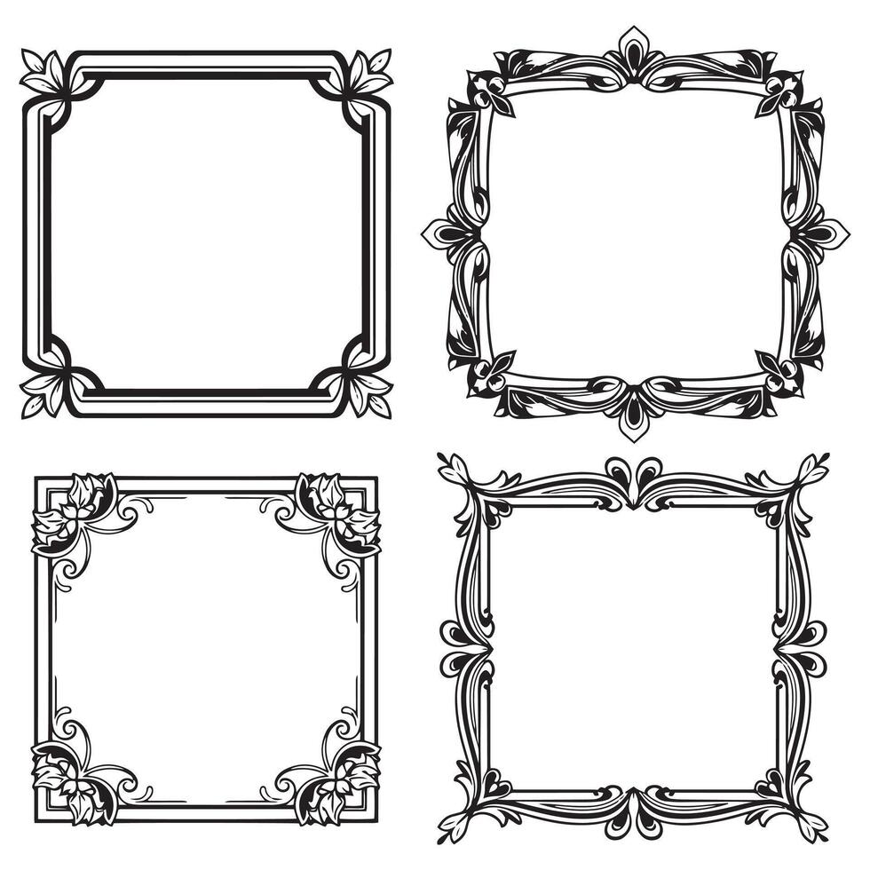Graceful Floral Frames Elegant Decorative Motifs Collection vector