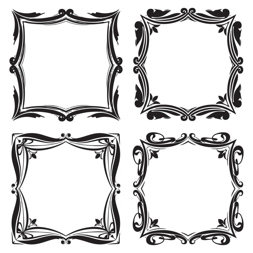 Victorian Floral Frames Formal Decorative Borders vector