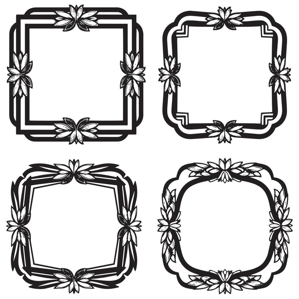 Enchanting Floral Frames Magical Decorative Borders Collection vector