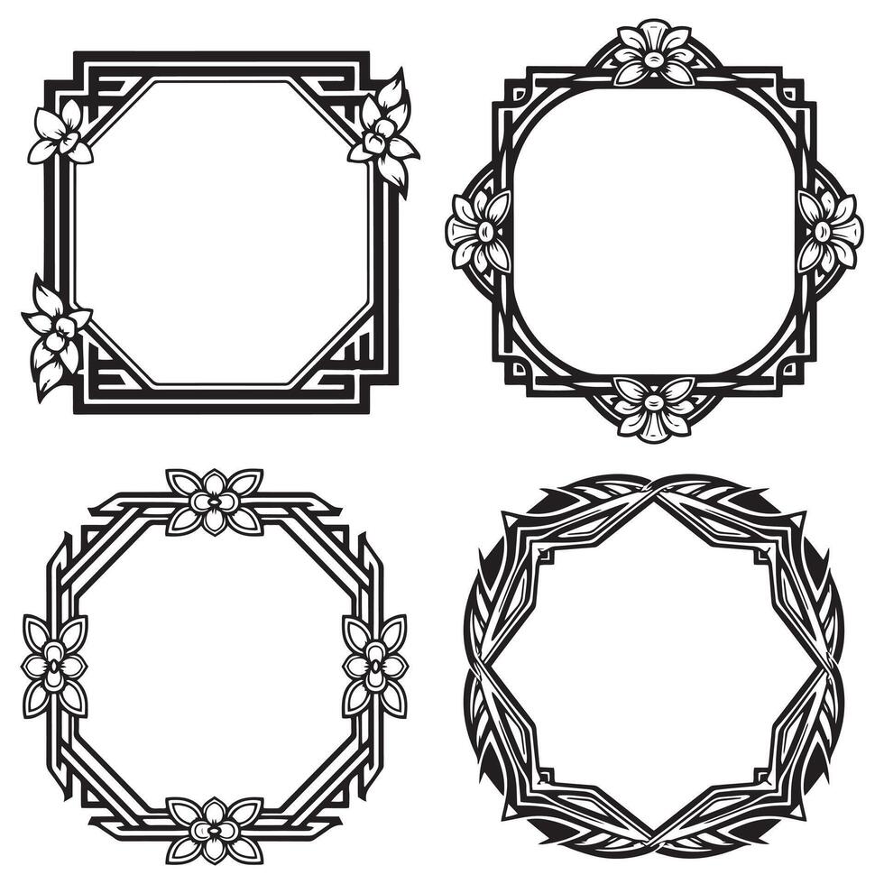 Intricate Floral Frames Stunning Decorative Borders Collection vector