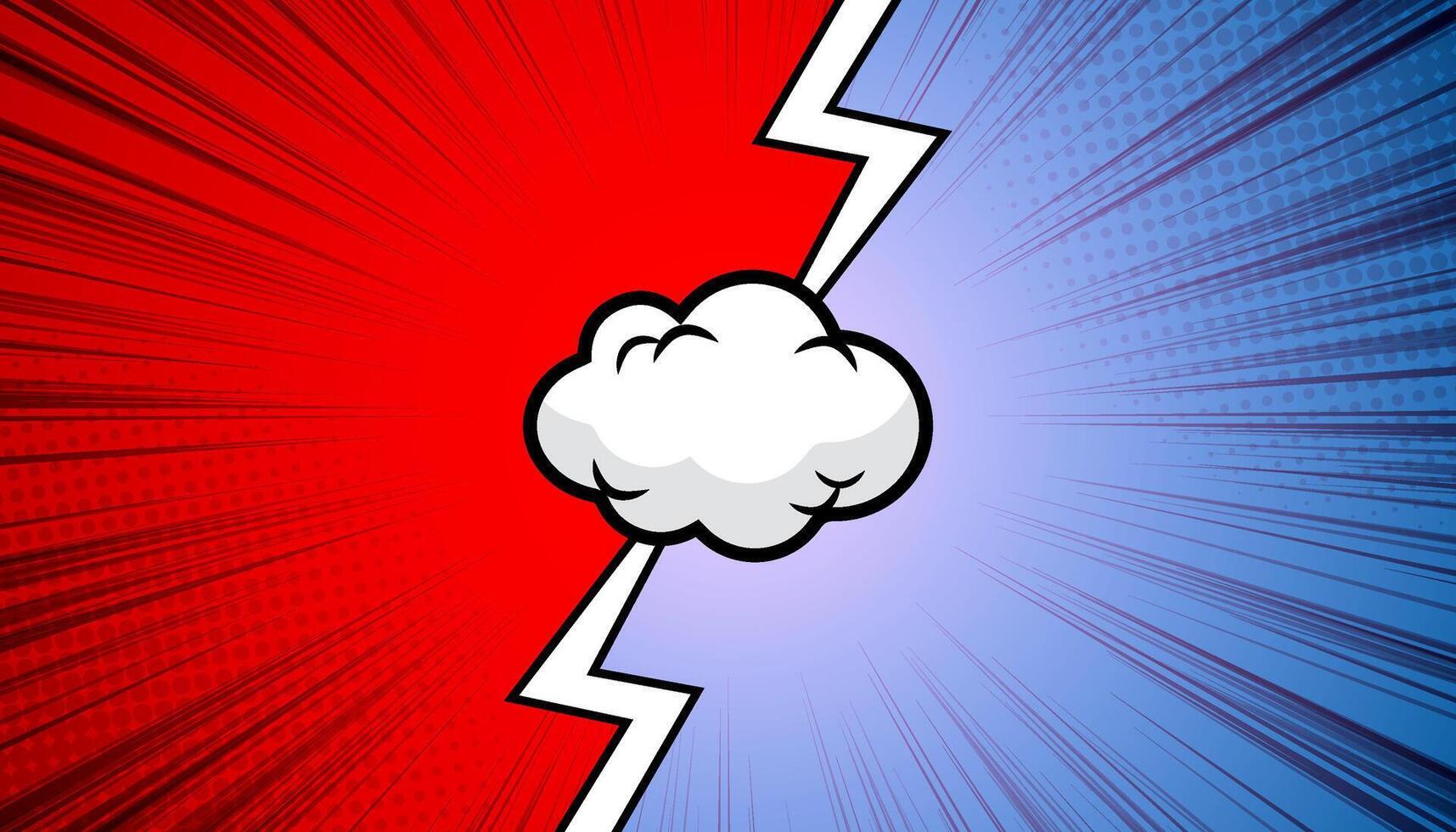 Comic cartoon versus with speech bubble background template. vector