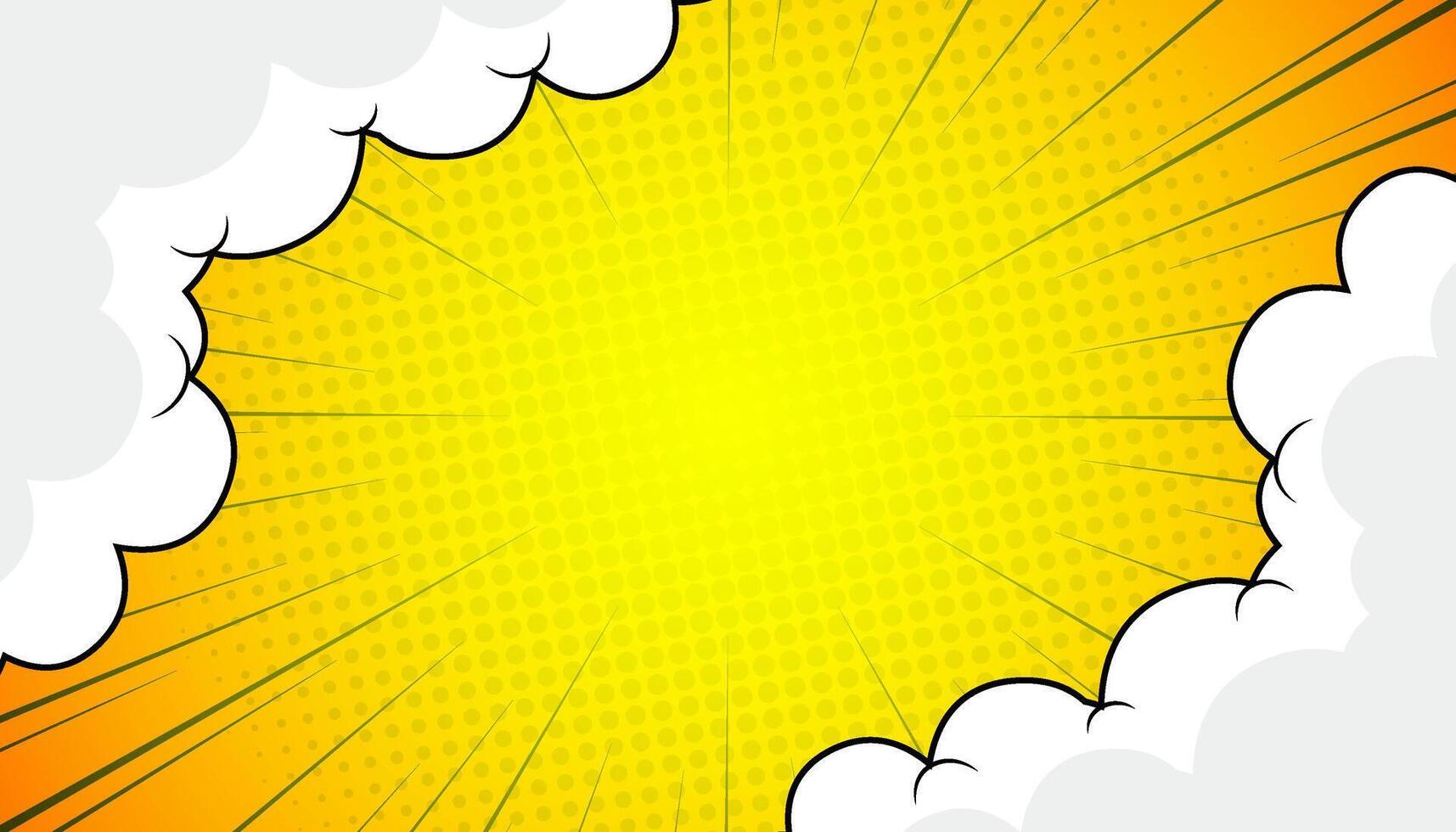 pop art comic background with cloud vector