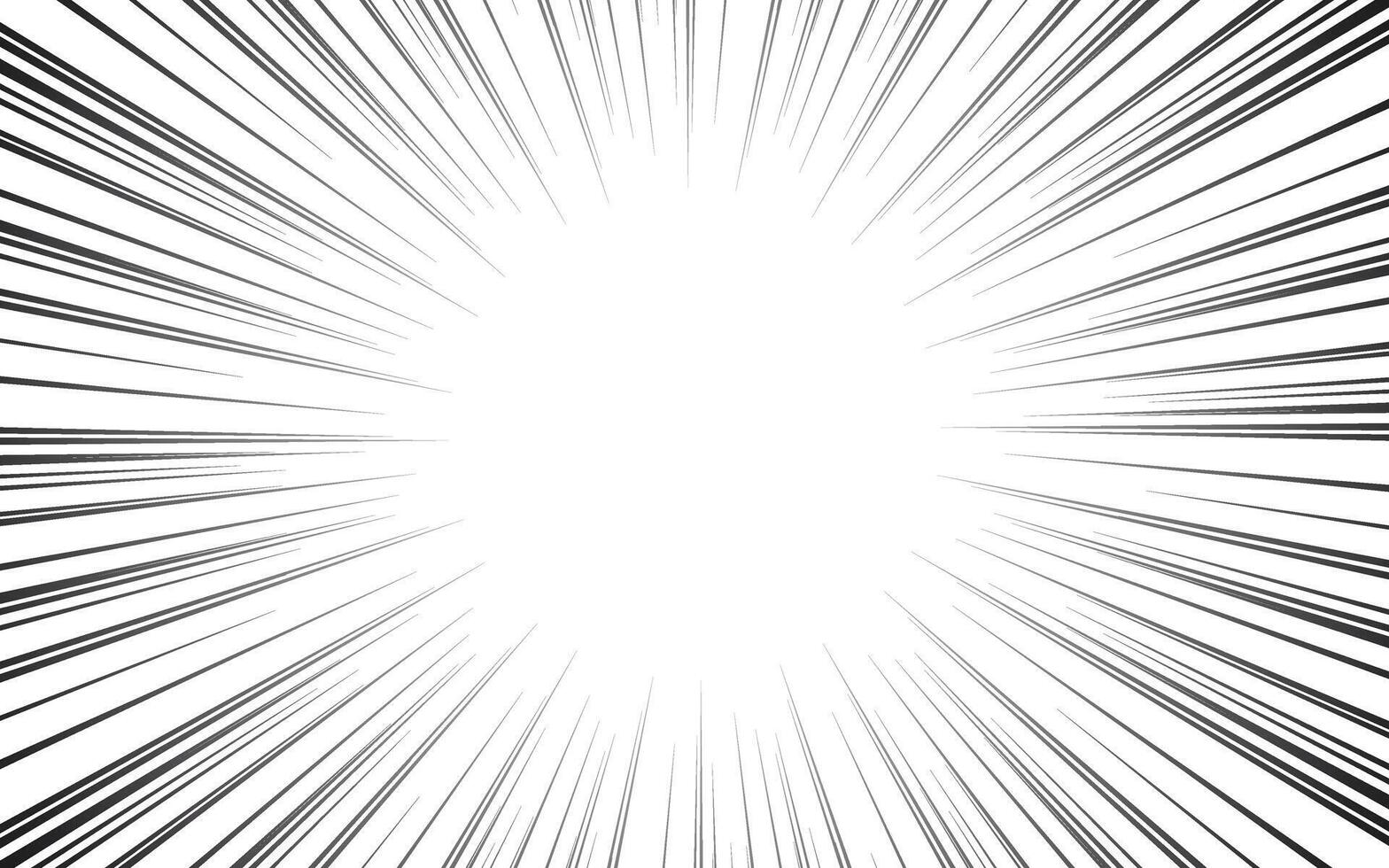 Abstract radial zoom speed of light on black effect for cartoon comic book. vector