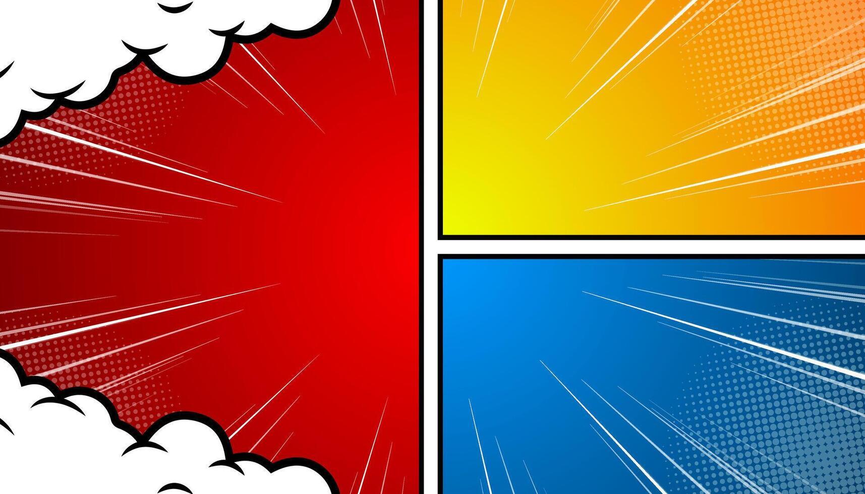 Colorful comic page background in pop art vector