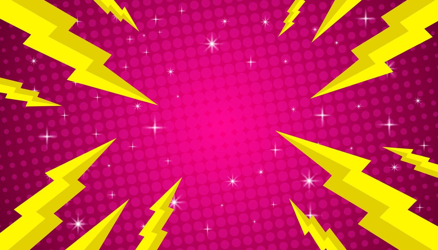Comic background with thunder flash illustration. vector
