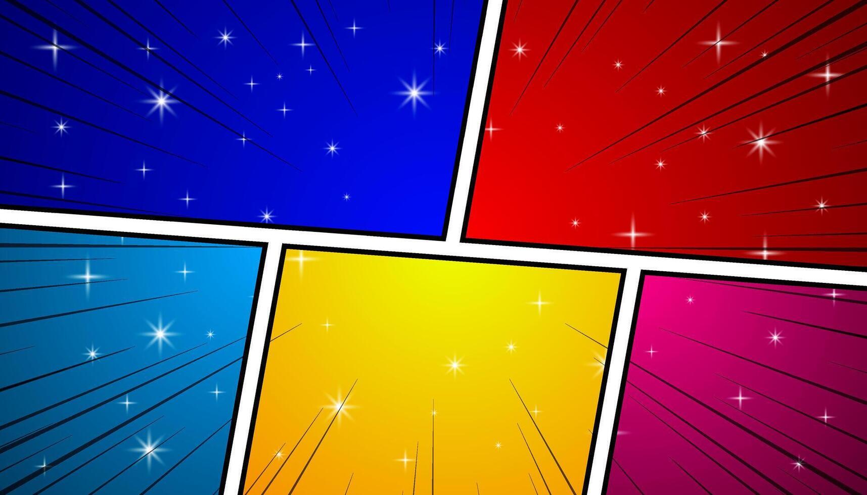 Colorful comic burst backgrounds vector