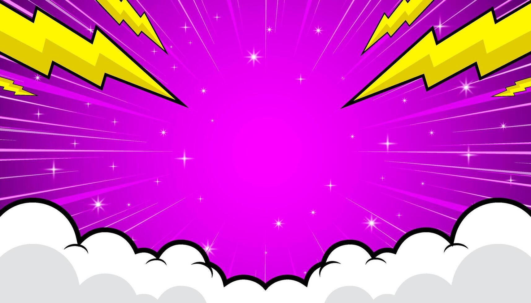 Pink lightning sky background vector