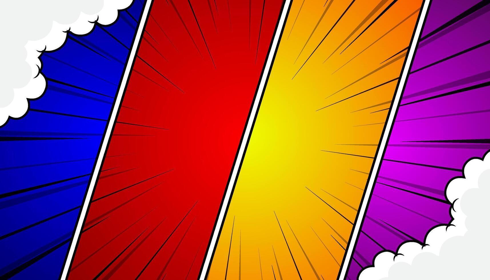 Comic style colorful rays background vector