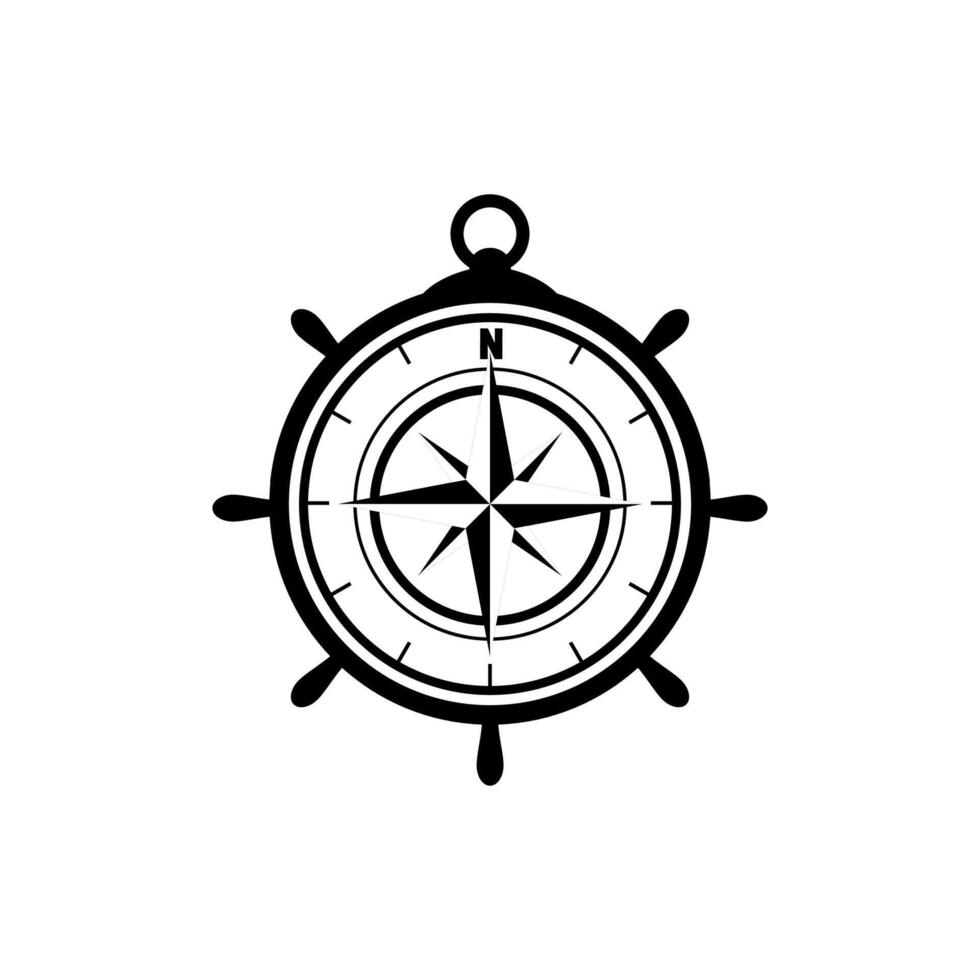 COMPASS AND WHEEL SHIP vector