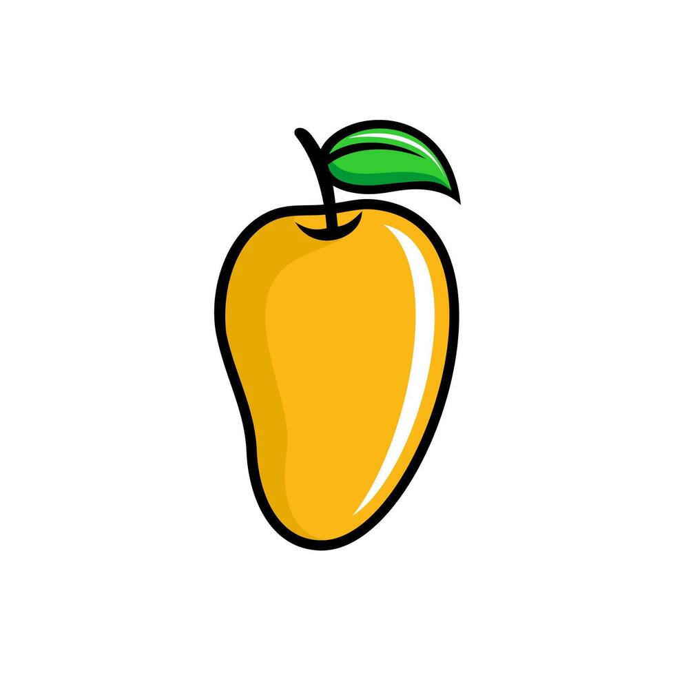 Yellow mango fruit vector