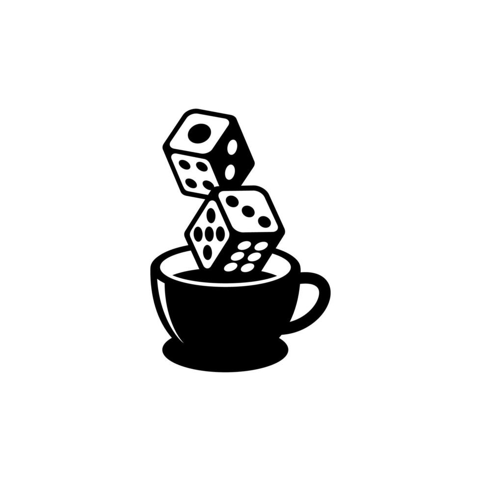 DICE CAFE, a cup of coffee vector