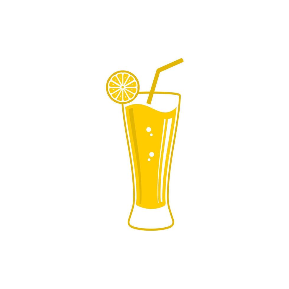 A glass of lemon juice vector