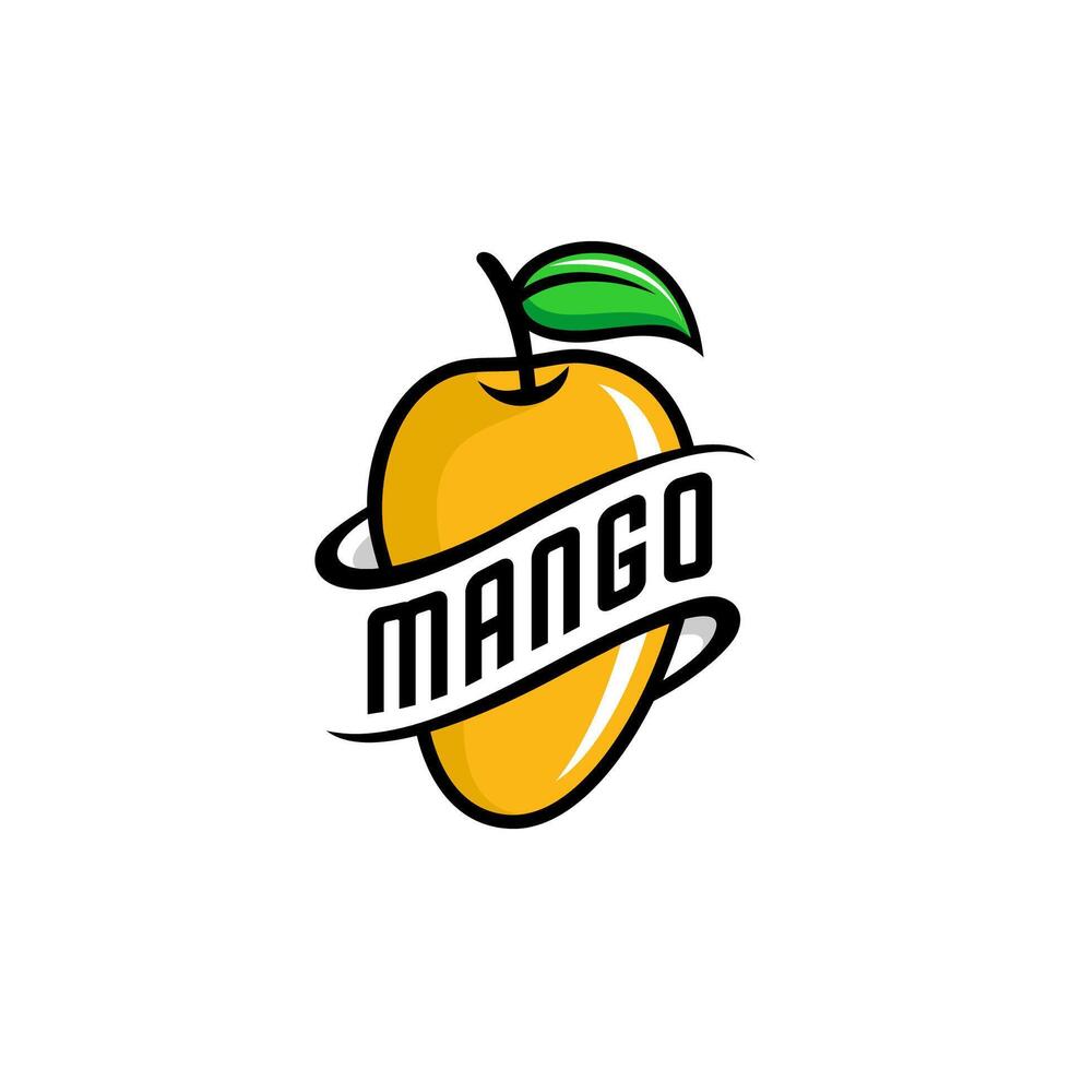 MANGO FRUIT AND GREEN LEAF vector