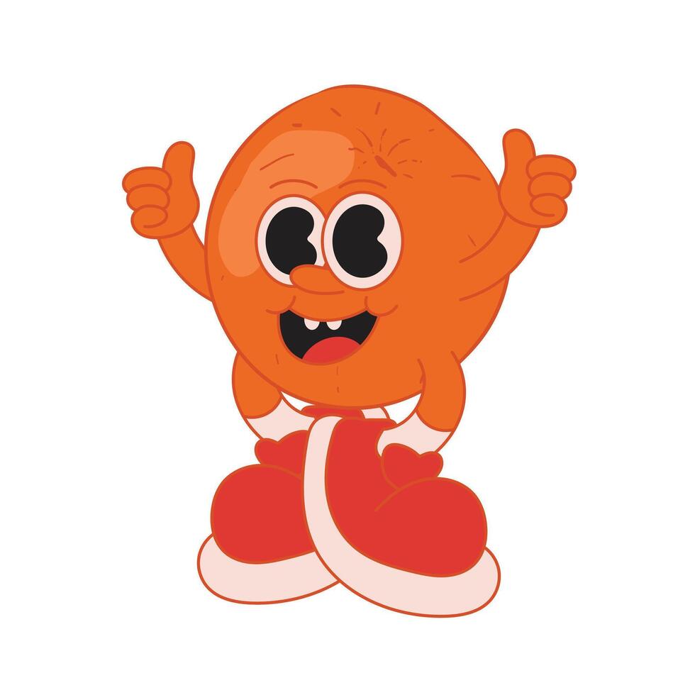 Pluot fruit mascot logo character cartoon illustration vector