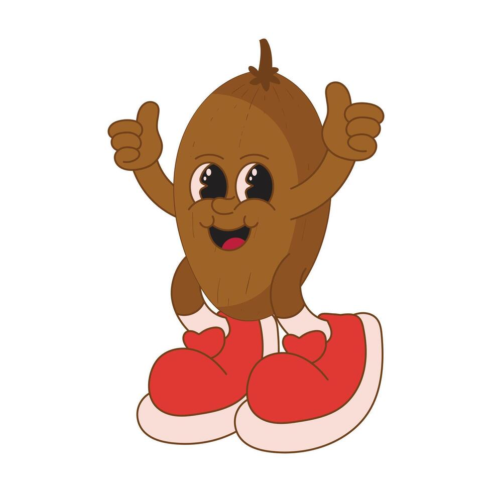 Sawo fruit mascot logo character cartoon illustration vector