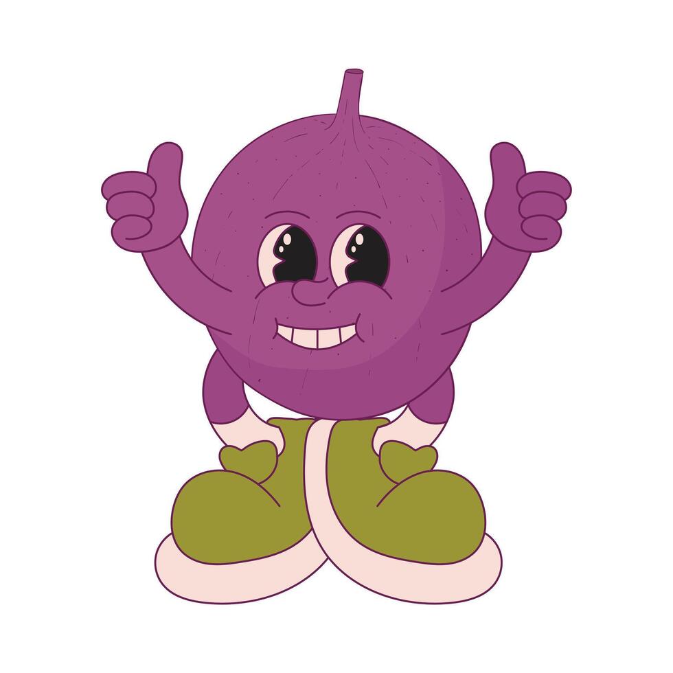 Passion fruit mascot logo character cartoon illustration vector