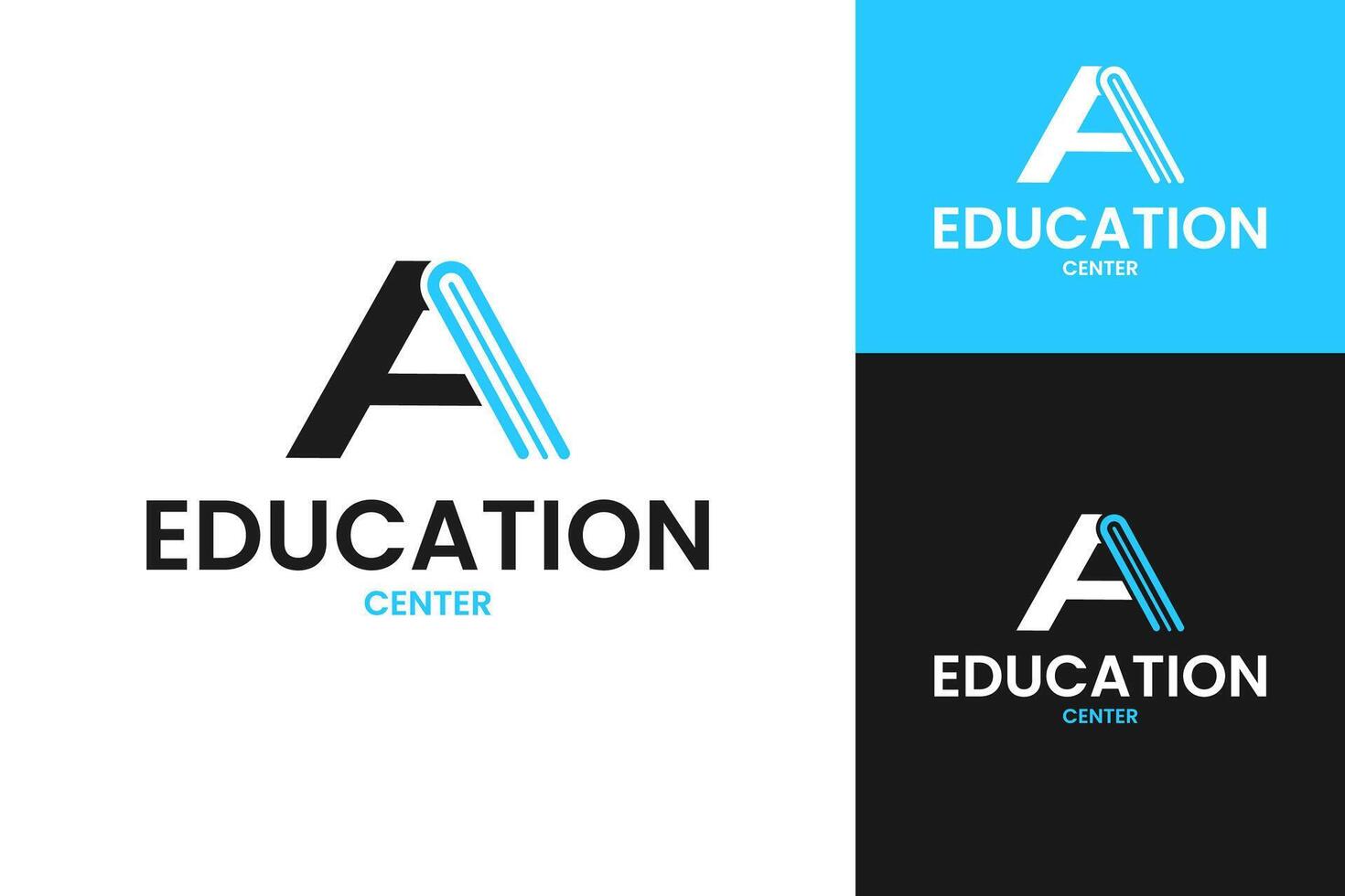 Letter A with book logo design template illustration vector