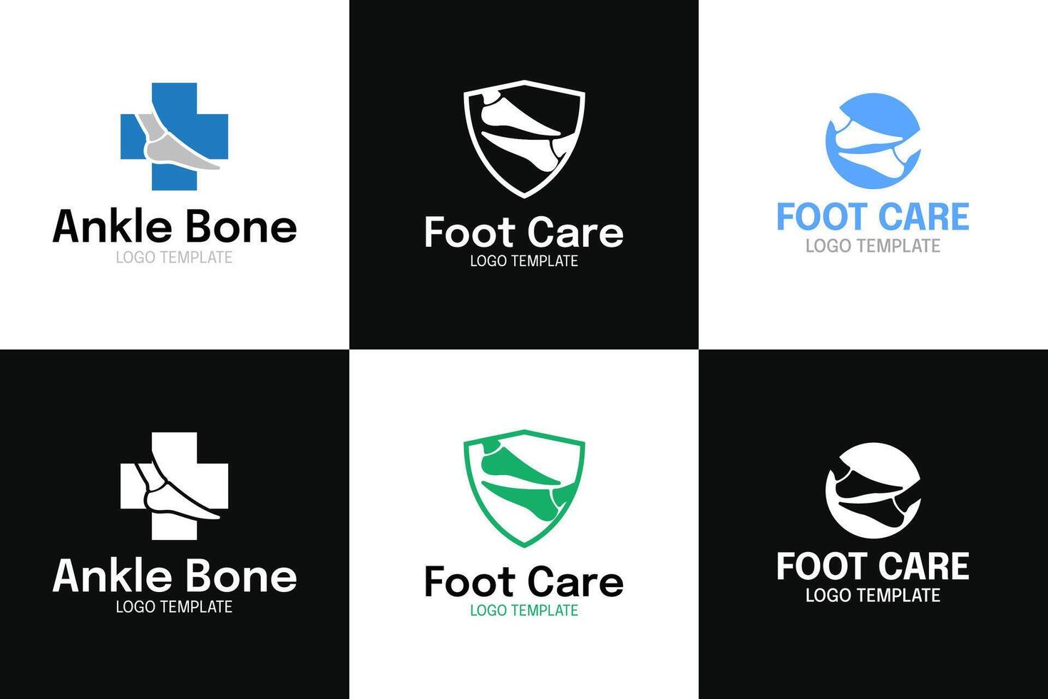 Set collection of ankle bone logo design template illustration vector