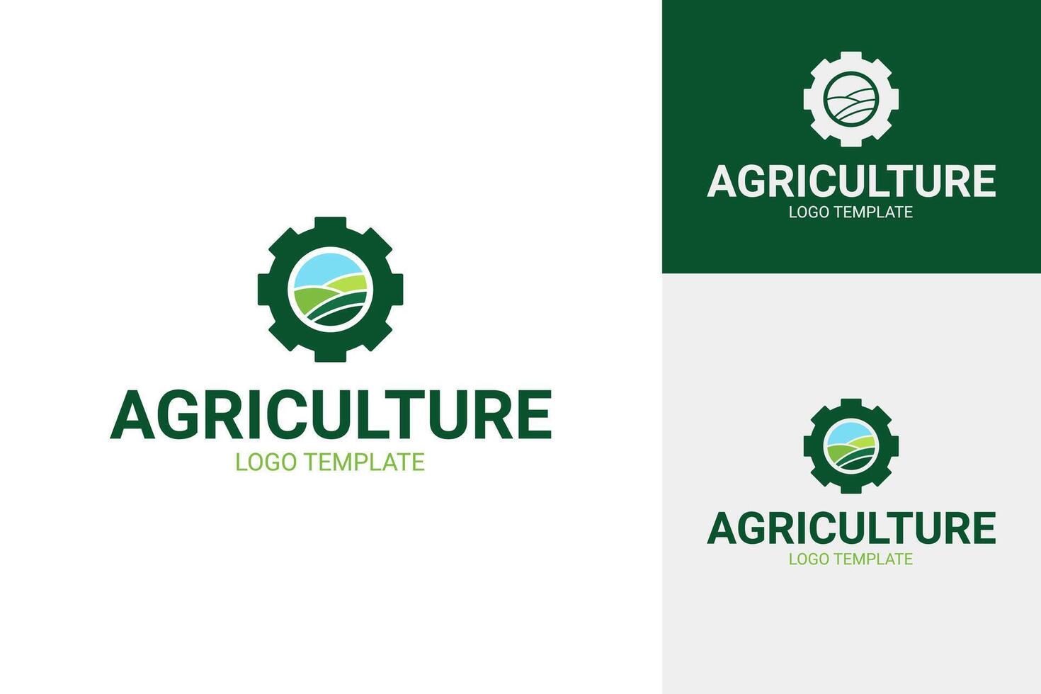 Agriculture with gear icon logo design template illustration vector
