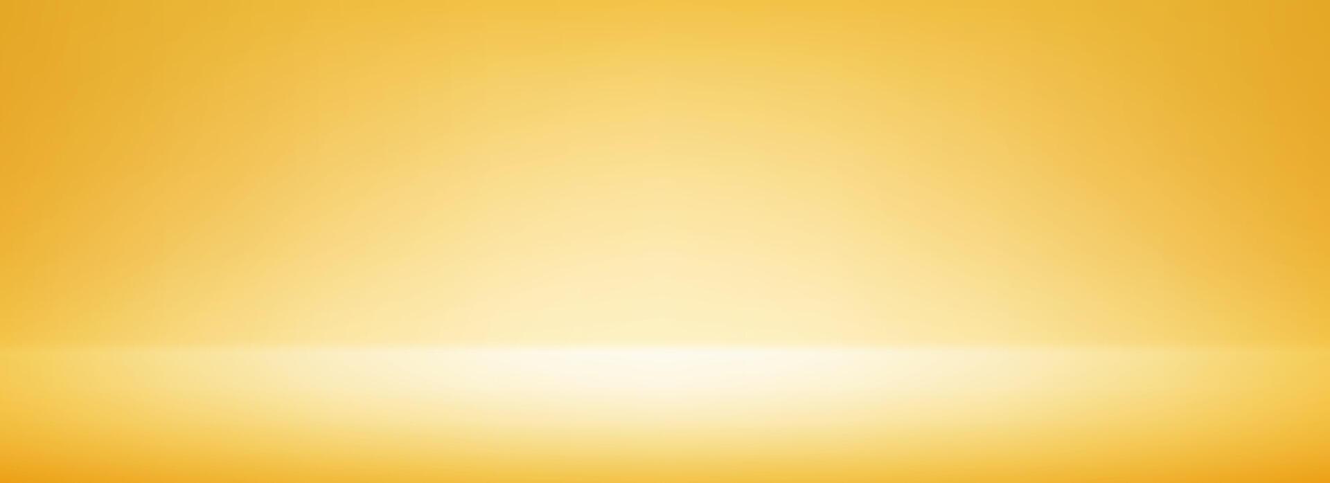 Golden gradient studio room design. Light yellow podium concept wallpaper. Wall and floor surface backdrop for presentation, product showcase, mockup template. Empty shelf display backdrop vector