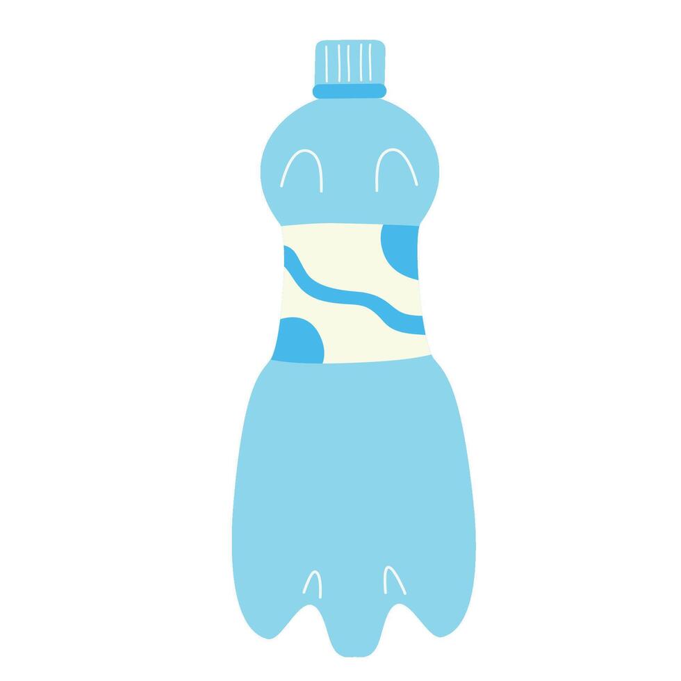 Plastic bottle of water illustration on isolated background. Water beverage. vector