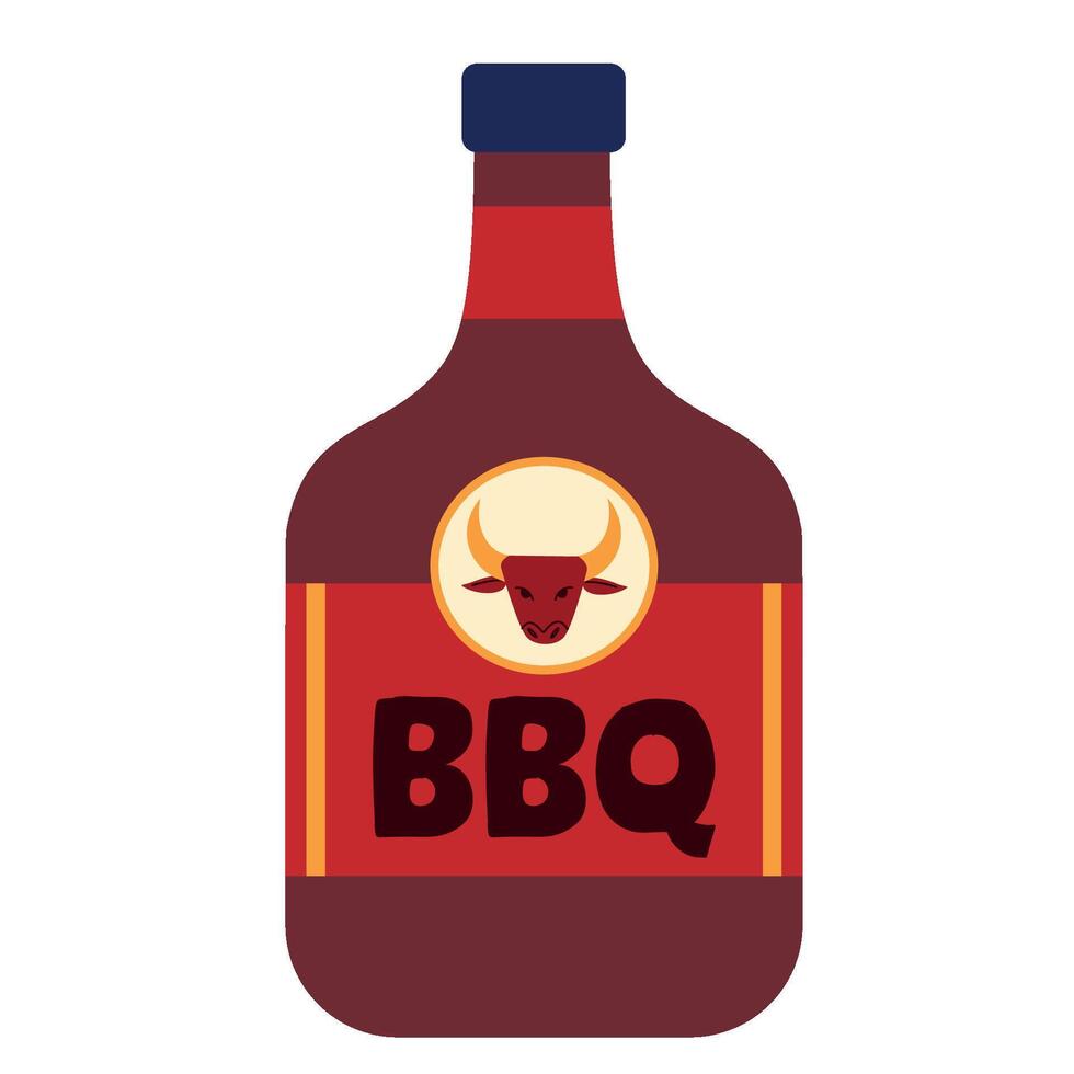 Illustration of bottle bbq sauce. vector