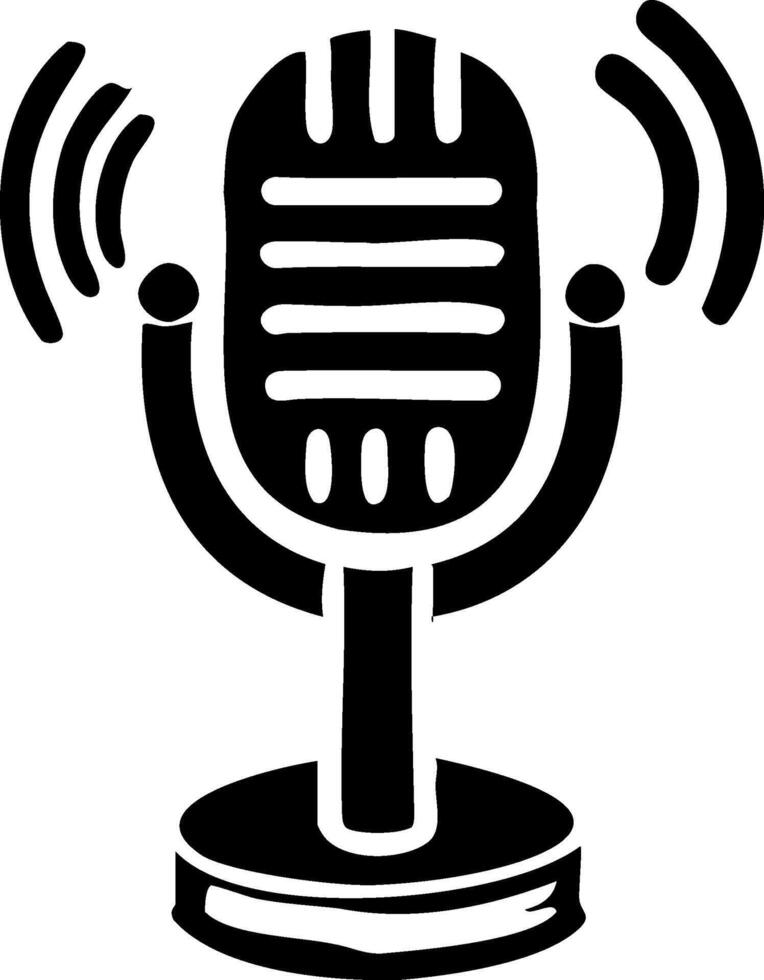Retro microphone icon for podcast and audio vector