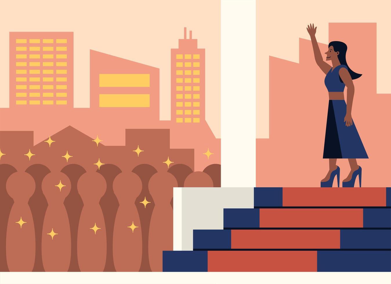 Walk in red carpet illustration vector