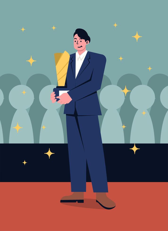 Achievement red carpet award vector