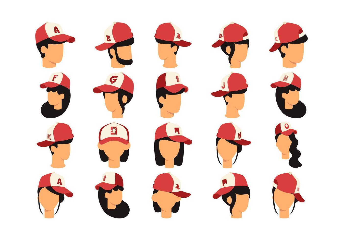 Head Cap With Letter Element vector