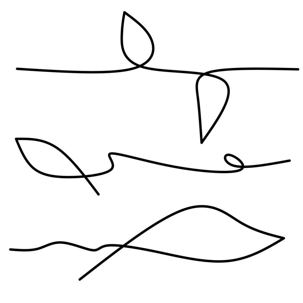 simple leaf shaped line design of a plant vector