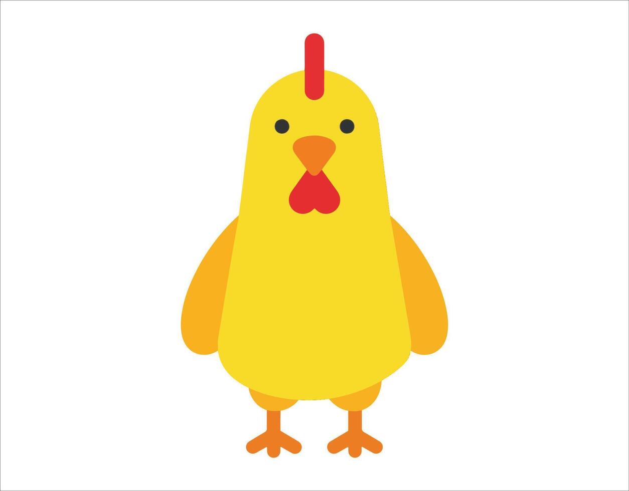 Simple chicken icon in a flat design vector