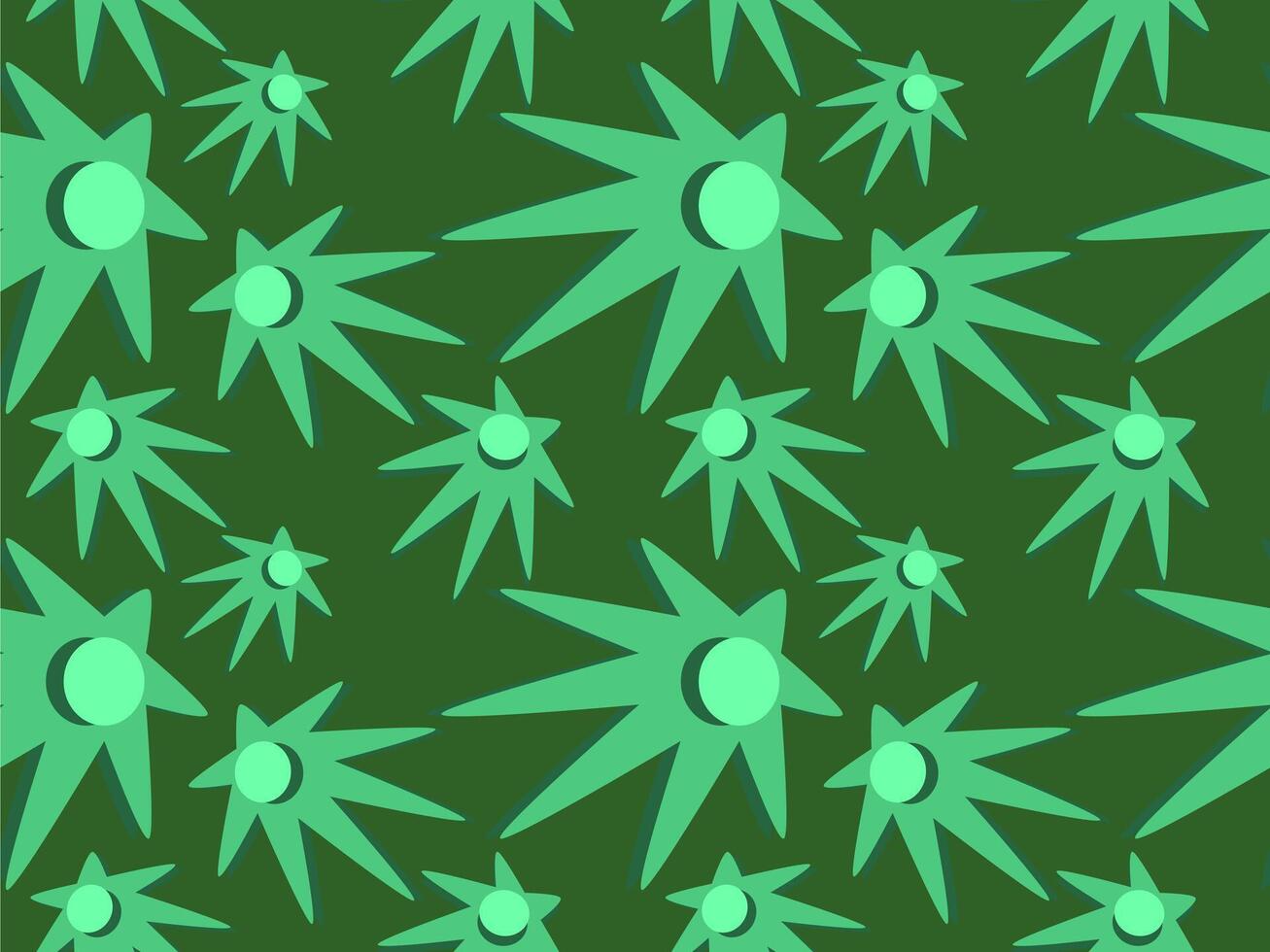 a green background with many stars vector