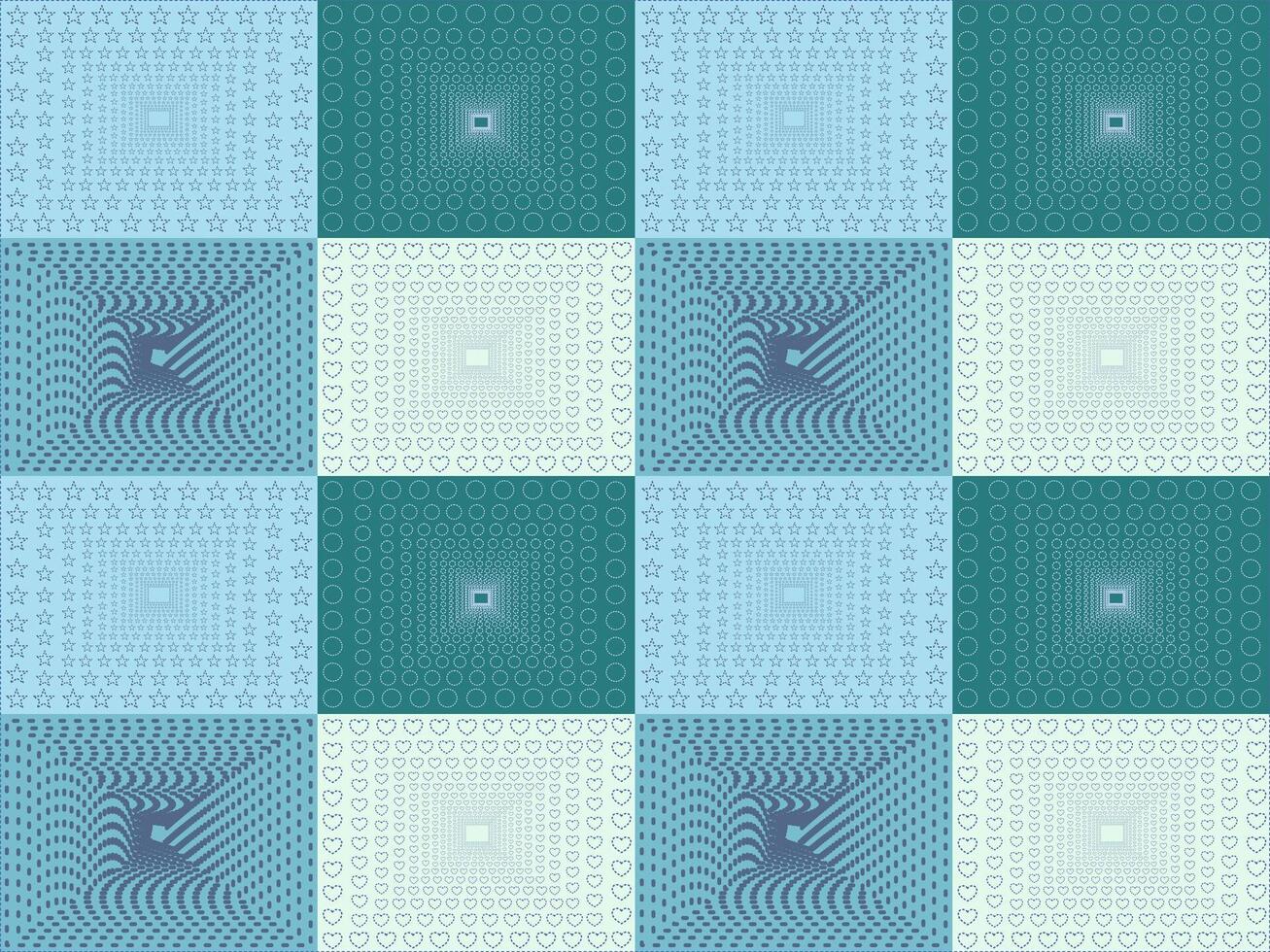 a blue and white checkered pattern with a circular design vector
