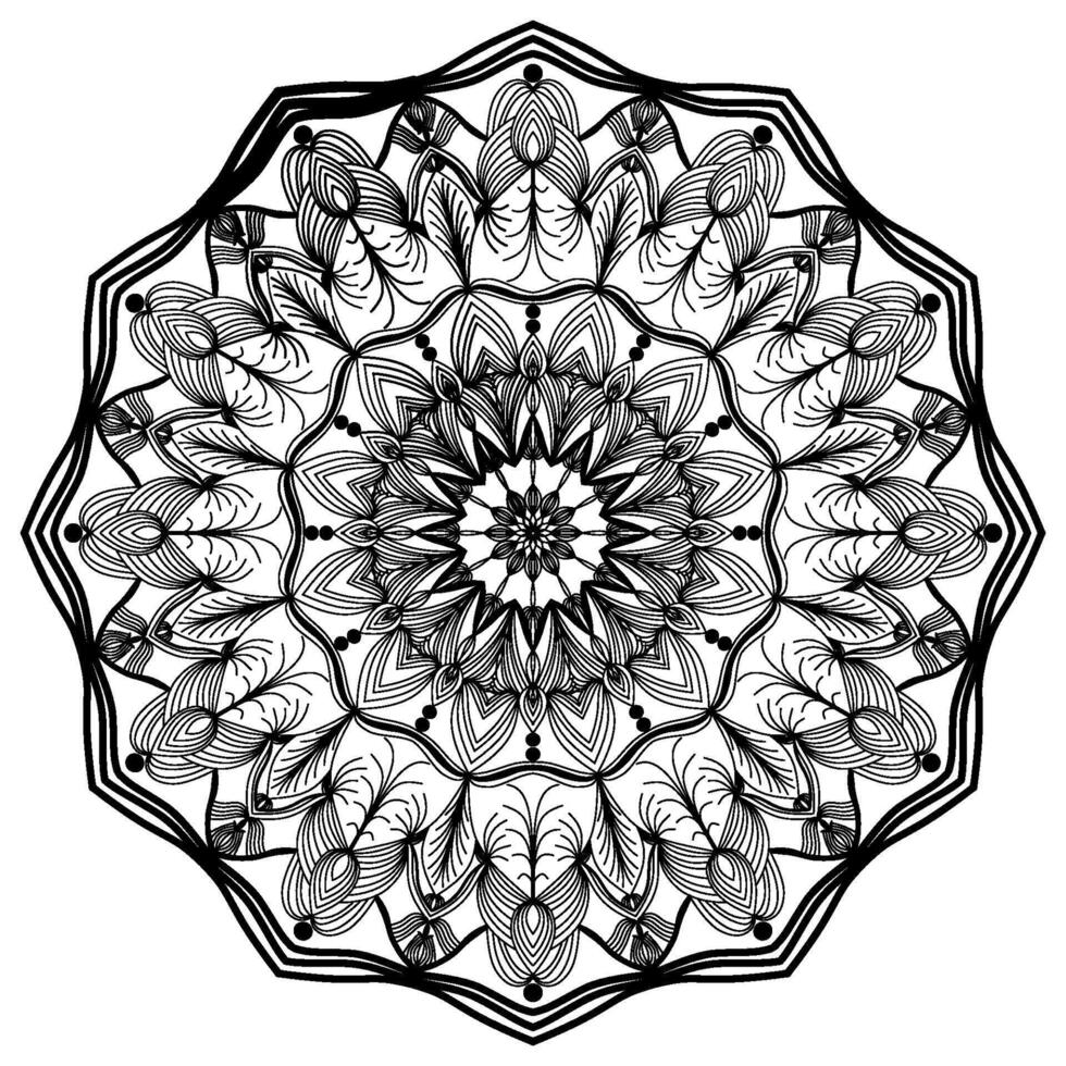 a black and white mandala design vector