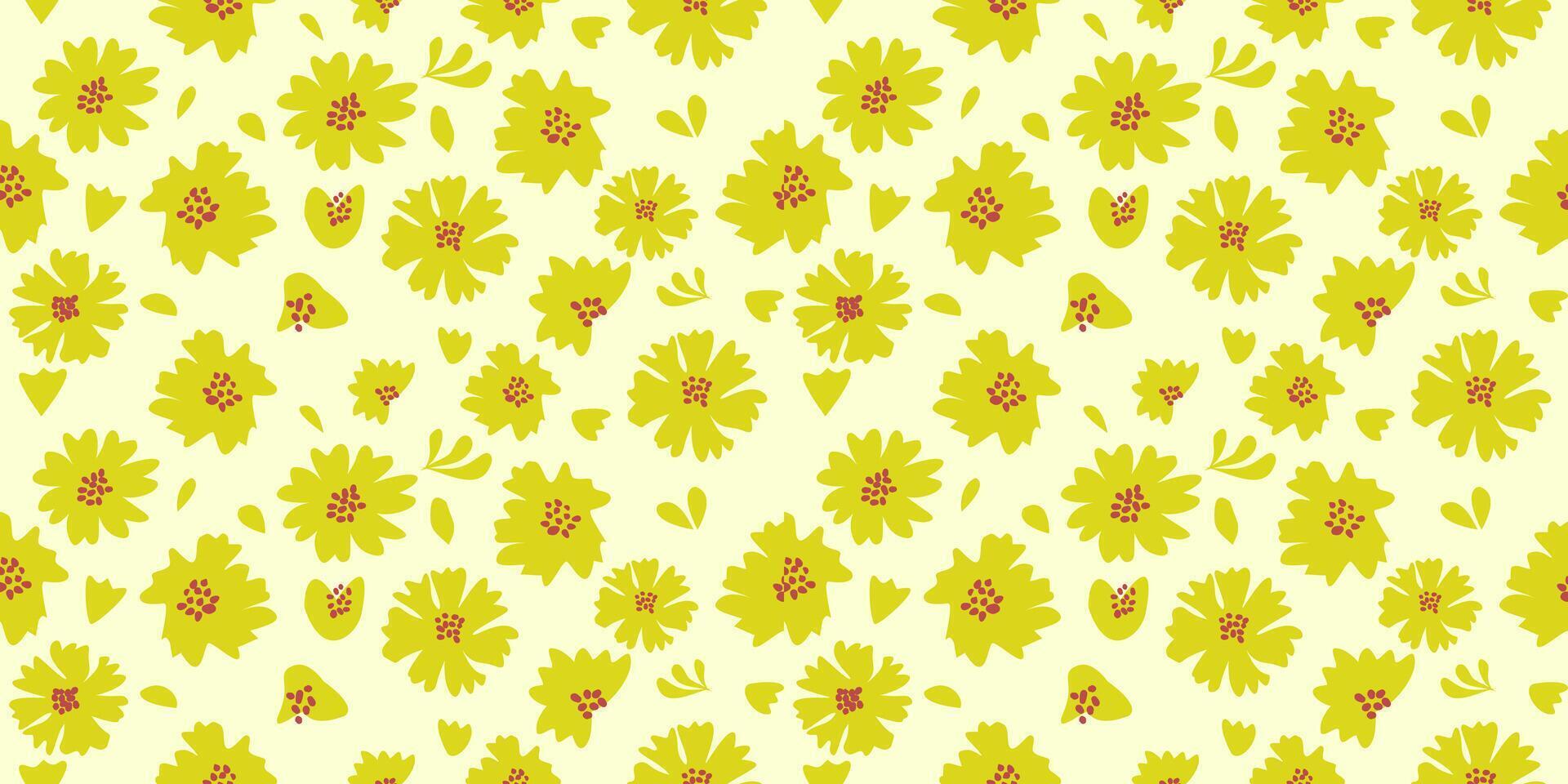 yellow daisy fabric by jessica on spoonflower custom fabric vector
